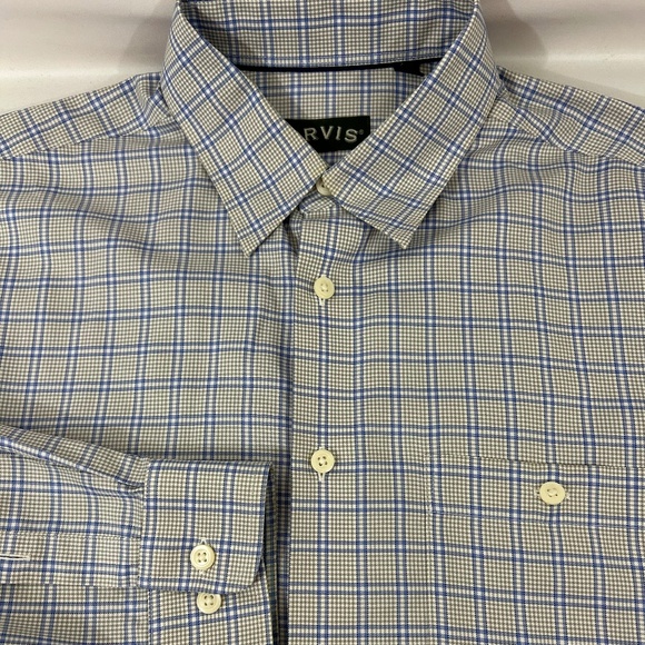 Orvis Blue Long Sleeve Men's Vented Small Check Chest Pocket - Picture 1 of 9